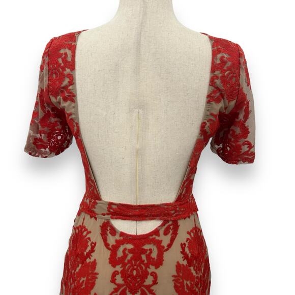 For Love And Lemons Red and Cream Mini Dress - Picture 11 of 14